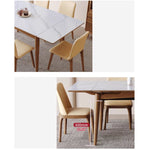 Elegant Brown Framed Table with Natural Sintered Stone and Ash Wood Finish fmbs-008