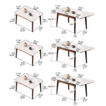 Elegant Brown Framed Table with Natural Sintered Stone and Ash Wood Finish fmbs-008