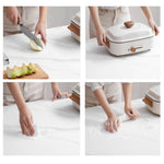 Elegant Brown Frame Table with Natural Sintered Stone and Ash Wood Finish fmbs-009