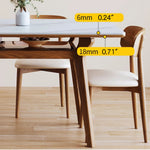 Elegant Brown Frame Table with Natural Sintered Stone and Glass Top, Ash Wood Design fmbs-010