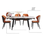 Sophisticated Glossy White Sintered Stone Table - Modern Elegance for Your Home fmbs-011