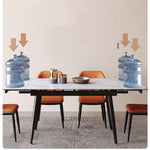 Sophisticated Glossy White Sintered Stone Table - Modern Elegance for Your Home fmbs-011