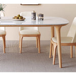 Elegant Natural Brown Black Table with Sintered Stone and Ash Wood Finish fmbs-012