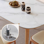 Elegant Natural Brown Black Table with Sintered Stone and Ash Wood Finish fmbs-012