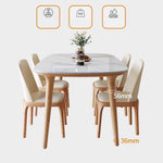 Elegant Natural Brown Black Table with Sintered Stone and Ash Wood Finish fmbs-012