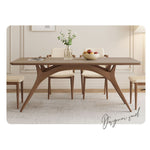 Elegant Brown Natural Black Ash Wood Table with Sintered Stone Top fmbs-013
