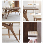 Elegant Brown Natural Black Ash Wood Table with Sintered Stone Top fmbs-013