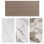 Elegant Brown Natural Black Ash Wood Table with Sintered Stone Top fmbs-013