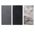 Elegant Brown Natural Black Ash Wood Table with Sintered Stone Top fmbs-013