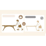 Elegant Brown Natural Black Ash Wood Table with Sintered Stone Top fmbs-013