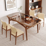 Premium Handmade Natural Ash Wood Dining Table - Brown Finish fmbs-014