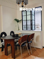 Sleek Ash Wood & Sintered Stone Dining Table – Modern Elegance for Your Home fme-3124