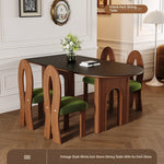 Sleek Ash Wood & Sintered Stone Dining Table – Modern Elegance for Your Home fme-3124