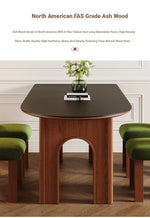 Sleek Ash Wood & Sintered Stone Dining Table – Modern Elegance for Your Home fme-3124