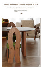 Sleek Ash Wood & Sintered Stone Dining Table – Modern Elegance for Your Home fme-3124