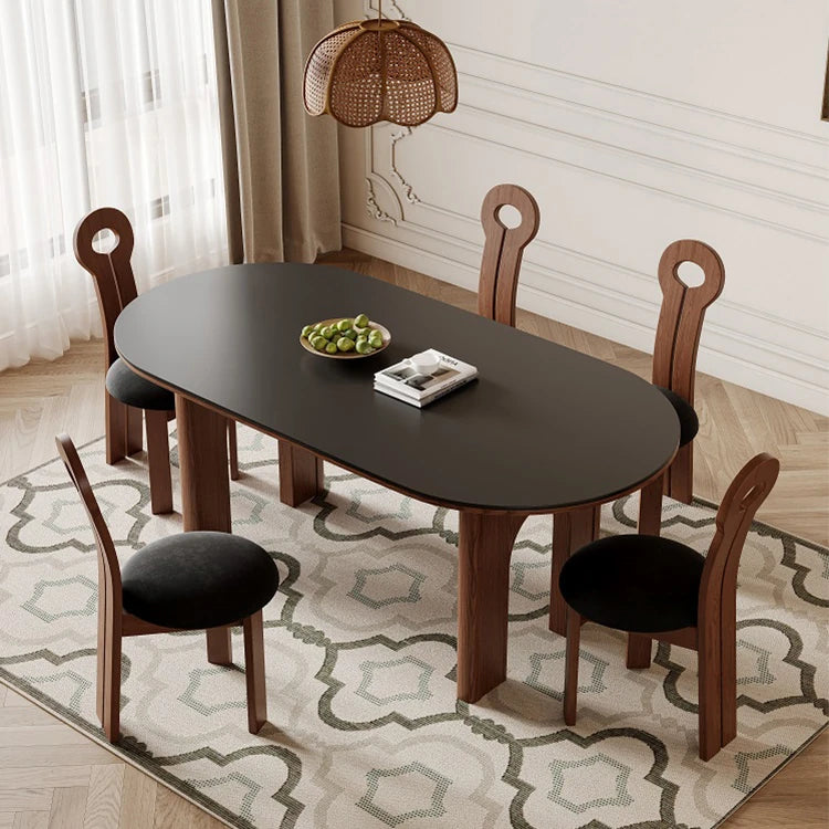 Elegant Ash Wood and Sintered Stone Oval Dining Table – Stylish Modern Decor for Your Home fme-3125