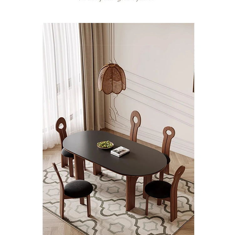 Elegant Ash Wood and Sintered Stone Oval Dining Table – Stylish Modern Decor for Your Home fme-3125