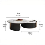 Elegant Sintered Stone Coffee Table Set - Modern Round Design for Stylish Living Rooms fme-3128