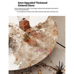 Elegant Sintered Stone Coffee Table Set - Modern Round Design for Stylish Living Rooms fme-3128