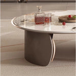 Elegant Sintered Stone Coffee Table Set - Modern Round Design for Stylish Living Rooms fme-3128