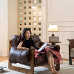 Luxurious Genuine Leather Chair - Stylish Comfort for Modern Living Rooms fme-3130