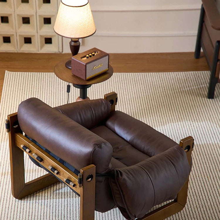 Luxurious Genuine Leather Chair - Stylish Comfort for Modern Living Rooms fme-3130