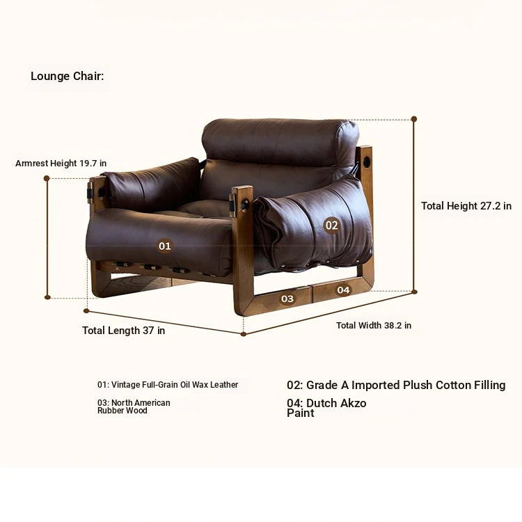 Luxurious Genuine Leather Chair - Stylish Comfort for Modern Living Rooms fme-3130