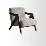 Stylish Cotton and Linen Accent Chair with Modern Wooden Frame - Perfect for Living Room Decor fme-3132