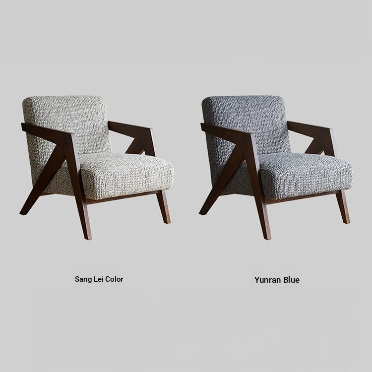 Stylish Cotton and Linen Accent Chair with Modern Wooden Frame - Perfect for Living Room Decor fme-3132