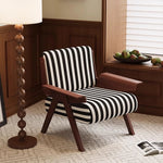 Stylish Striped Accent Chair with Wooden Frame - Perfect for Modern Living Rooms and Cozy Nooks fme-3134