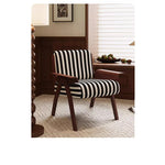 Stylish Striped Accent Chair with Wooden Frame - Perfect for Modern Living Rooms and Cozy Nooks fme-3134