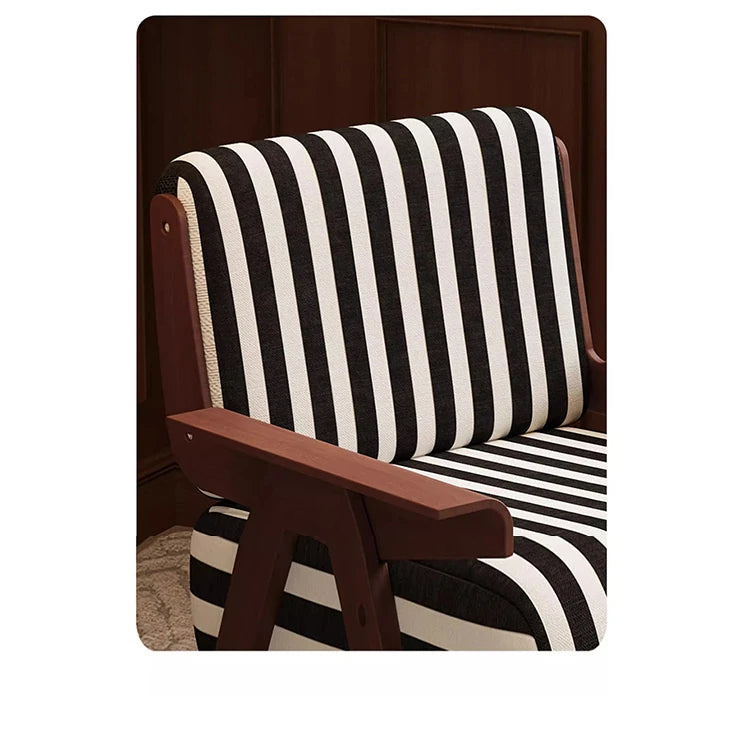 Stylish Striped Accent Chair with Wooden Frame - Perfect for Modern Living Rooms and Cozy Nooks fme-3134