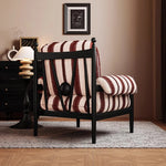 Stylish Ash Wood Armchair with Striped Chenille Upholstery - Perfect for Modern Living Rooms! fme-3135