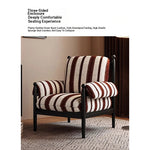 Stylish Ash Wood Armchair with Striped Chenille Upholstery - Perfect for Modern Living Rooms! fme-3135