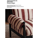 Stylish Ash Wood Armchair with Striped Chenille Upholstery - Perfect for Modern Living Rooms! fme-3135