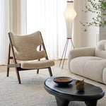 Stylish Cashmere Ash Wood Chair for Cozy Living Spaces - Perfect for Reading and Relaxation fme-3136