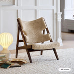 Stylish Cashmere Ash Wood Chair for Cozy Living Spaces - Perfect for Reading and Relaxation fme-3136