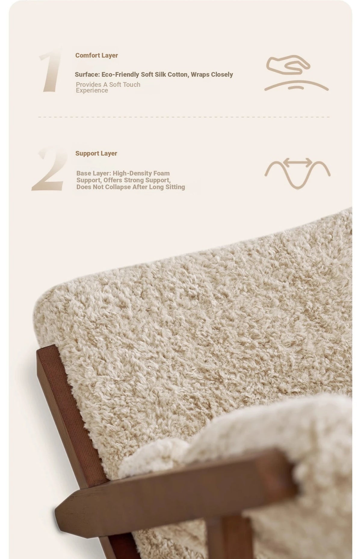 Stylish Cashmere Ash Wood Chair for Cozy Living Spaces - Perfect for Reading and Relaxation fme-3136