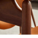 Stylish Shield-Shaped Chair in Ash Wood with Premium Faux & Genuine Leather – Modern Tribal Design for Elegant Interiors fme-3137