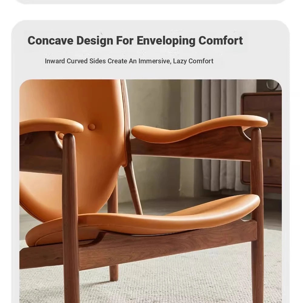 Stylish Shield-Shaped Chair in Ash Wood with Premium Faux & Genuine Leather – Modern Tribal Design for Elegant Interiors fme-3137