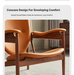 Stylish Shield-Shaped Chair in Ash Wood with Premium Faux & Genuine Leather – Modern Tribal Design for Elegant Interiors fme-3137