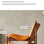 Stylish Shield-Shaped Chair in Ash Wood with Premium Faux & Genuine Leather – Modern Tribal Design for Elegant Interiors fme-3137