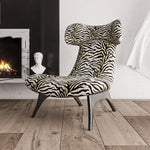 Stylish Corduroy Zebra Print Accent Chair for Modern Living Spaces - Eye-Catching Design and Comfort fme-3138