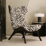 Stylish Corduroy Zebra Print Accent Chair for Modern Living Spaces - Eye-Catching Design and Comfort fme-3138