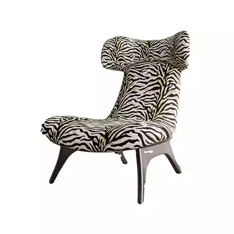 Stylish Corduroy Zebra Print Accent Chair for Modern Living Spaces - Eye-Catching Design and Comfort fme-3138