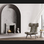 Stylish Corduroy Zebra Print Accent Chair for Modern Living Spaces - Eye-Catching Design and Comfort fme-3138