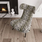 Stylish Corduroy Zebra Print Accent Chair for Modern Living Spaces - Eye-Catching Design and Comfort fme-3138