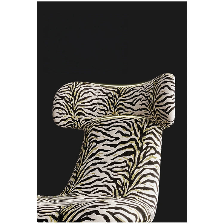 Stylish Corduroy Zebra Print Accent Chair for Modern Living Spaces - Eye-Catching Design and Comfort fme-3138