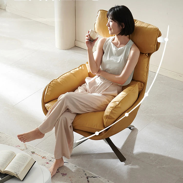 Stylish Faux Leather Down Lounge Chair – Modern Comfort with a Chic Design fme-3139