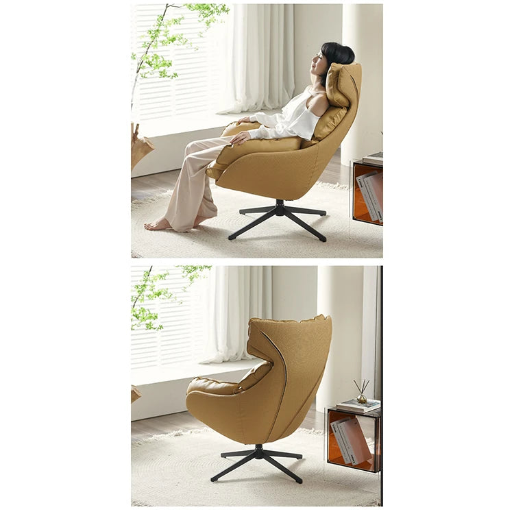 Stylish Faux Leather Down Lounge Chair – Modern Comfort with a Chic Design fme-3139